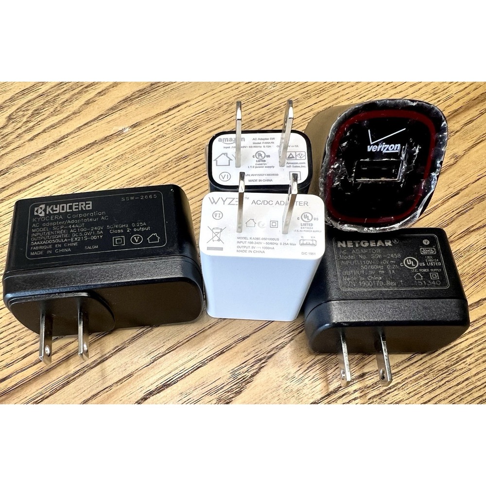 USB Adapters Lot Of 5 -Verizon, Natgear, Wyze, Amazn And Kyocera